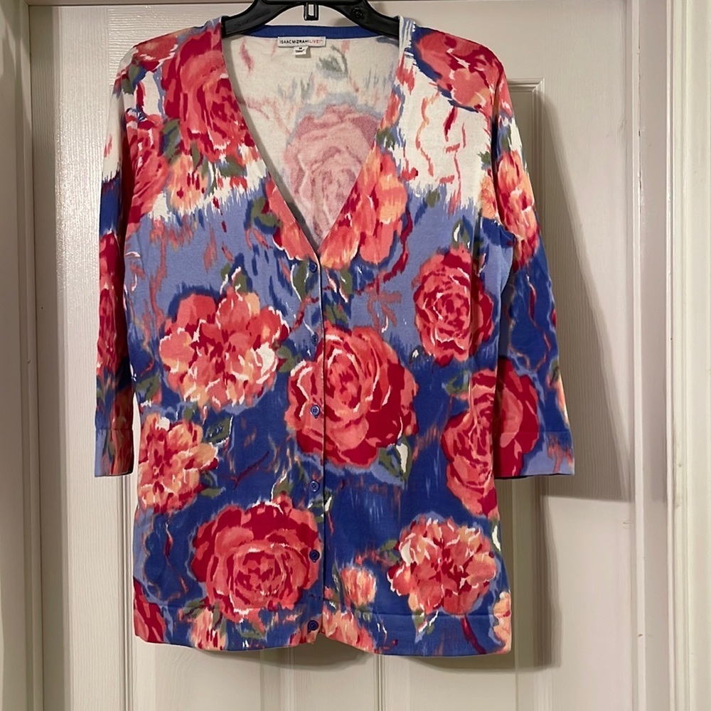 Bright Floral Cardigan Size M